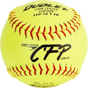 imageDUDLEY  Fastpitch Softballs  Official USAB USSSA ampamp NFHS  Multiple 12 Count OptionsNFHS  CFP  12 Yellow Leather Cover