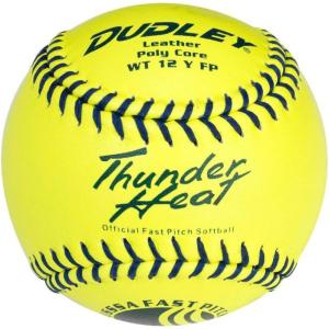 imageDUDLEY  Fastpitch Softballs  Official USAB USSSA ampamp NFHS  Multiple 12 Count OptionsUSSSA  Thunder Heat  12 Yellow Leather Cover