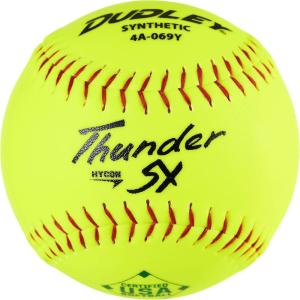 imageDUDLEY  Slowpitch Softballs  Official USASB ampamp USSSA  Multiple 12 Count OptionsUSASB  Thunder SY  12 Yellow Synthetic Cover