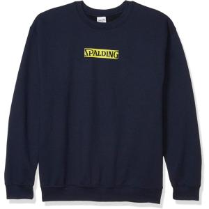 imageSpalding Brand Logo Crew Neck Cotton Fleece SweatshirtPeacoat