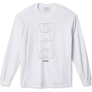 imageSpalding Brand Logo Crew Neck Cotton Fleece SweatshirtWhite Full Court Graphic