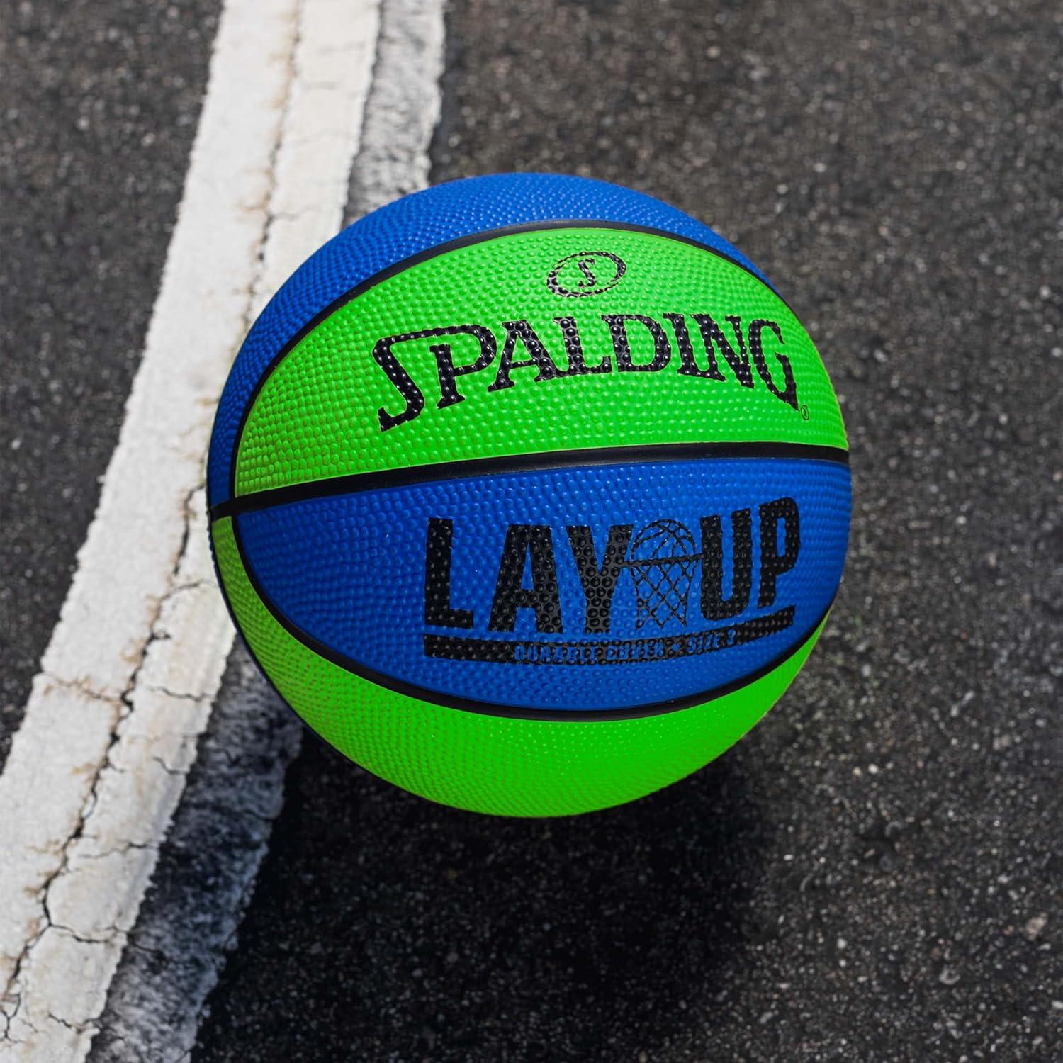 imageSpalding Outdoor Rubber Basketballs  Performance Rubber Cover Designed for Outdoor Play ColorsLay Up  GreenBlue
