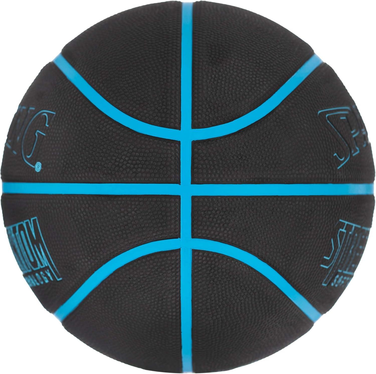 imageSpalding Outdoor Rubber Basketballs  Performance Rubber Cover Designed for Outdoor Play ColorsStreet Phantom  Neon BlueBlack
