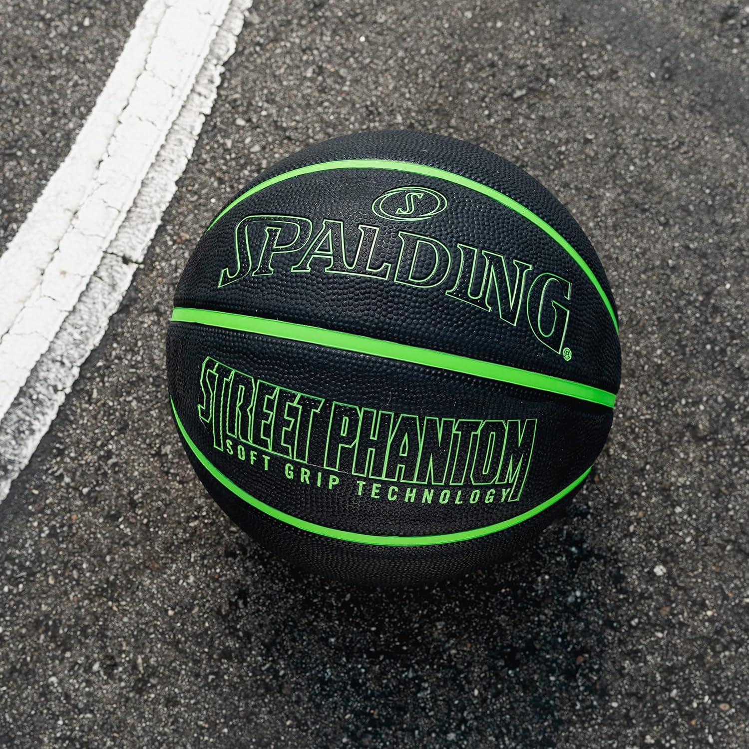 imageSpalding Outdoor Rubber Basketballs  Performance Rubber Cover Designed for Outdoor Play ColorsStreet Phantom  Neon GreenBlack