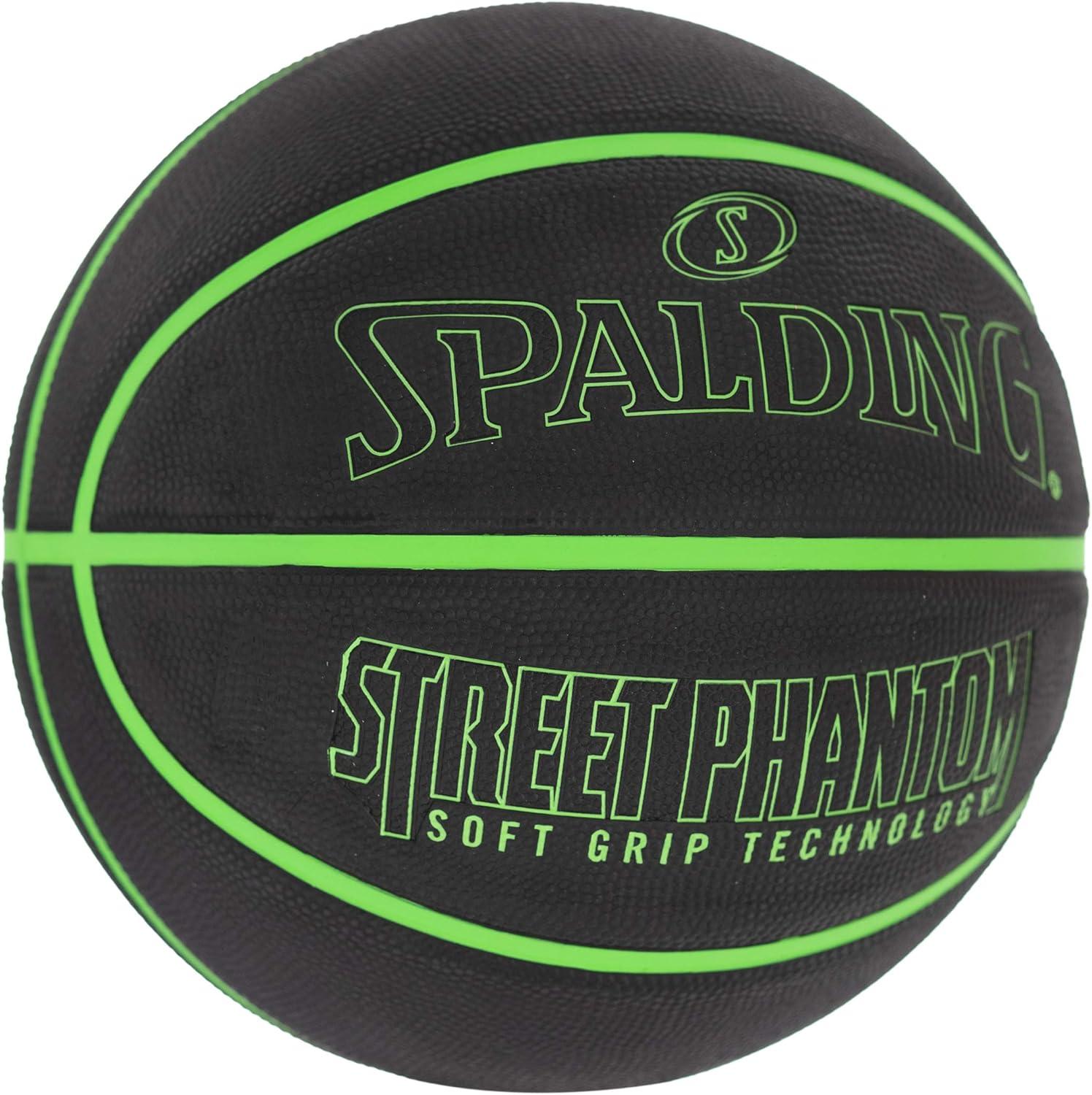 imageSpalding Outdoor Rubber Basketballs  Performance Rubber Cover Designed for Outdoor Play ColorsStreet Phantom  Neon GreenBlack