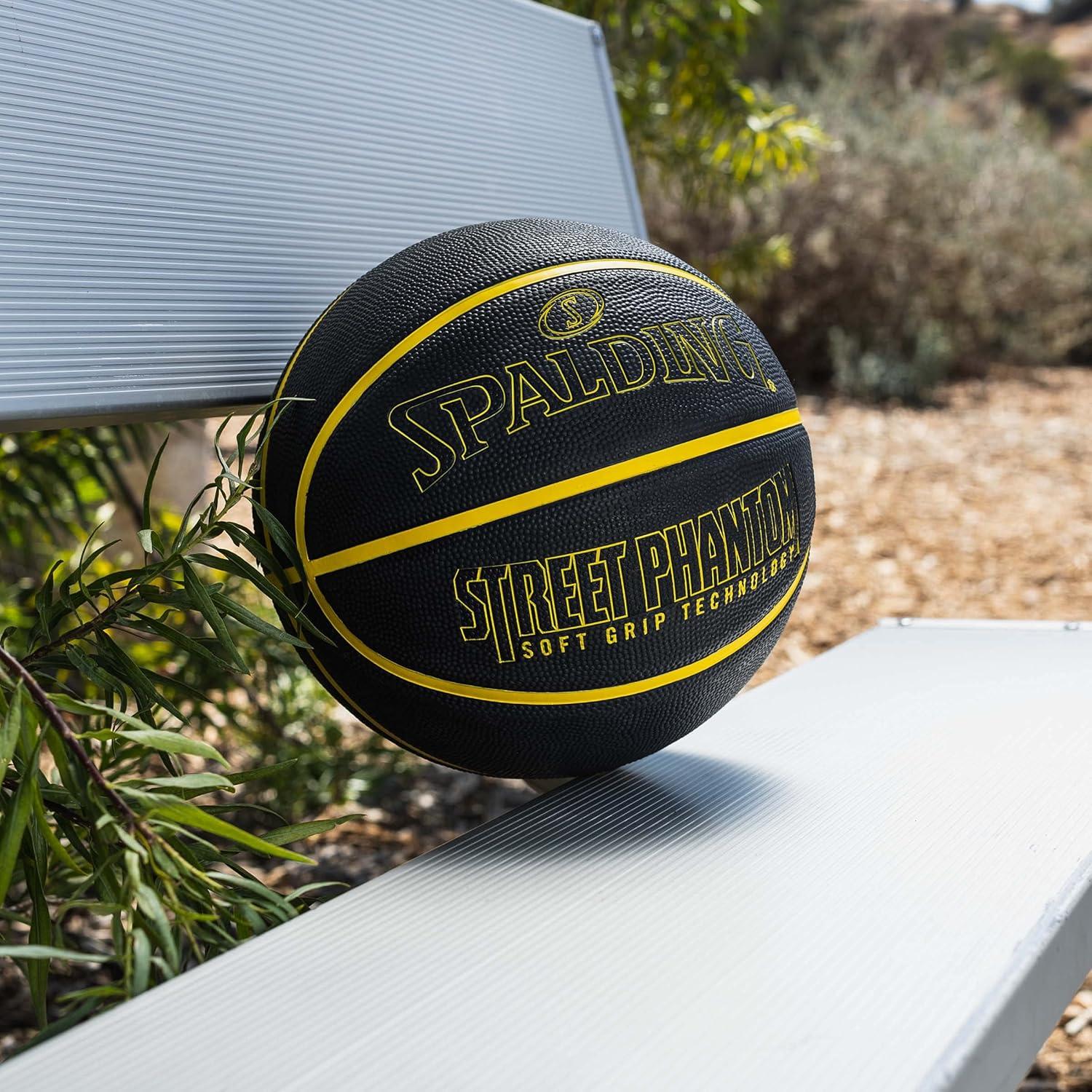 imageSpalding Outdoor Rubber Basketballs  Performance Rubber Cover Designed for Outdoor Play ColorsStreet Phantom  Neon YellowBlack