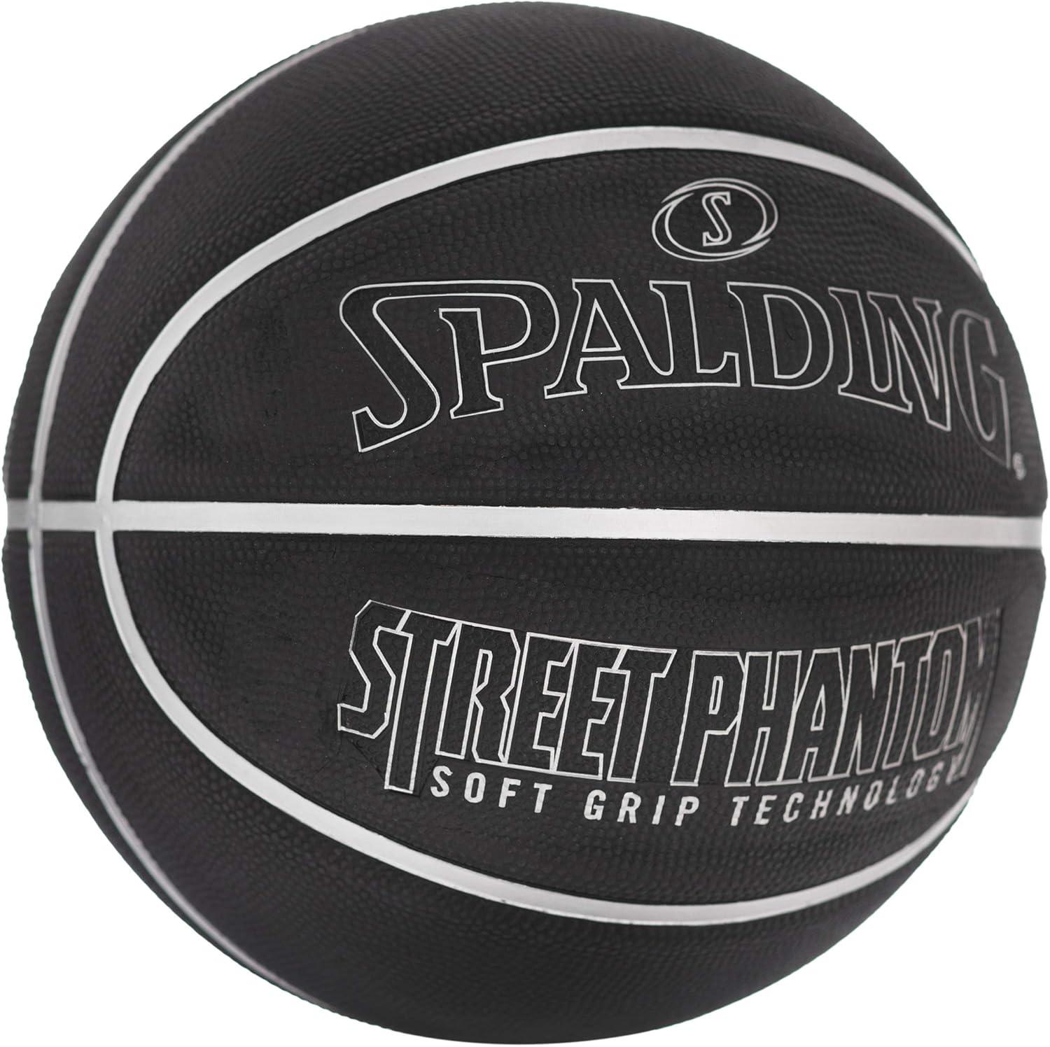 imageSpalding Outdoor Rubber Basketballs  Performance Rubber Cover Designed for Outdoor Play ColorsStreet Phantom  SilverBlack