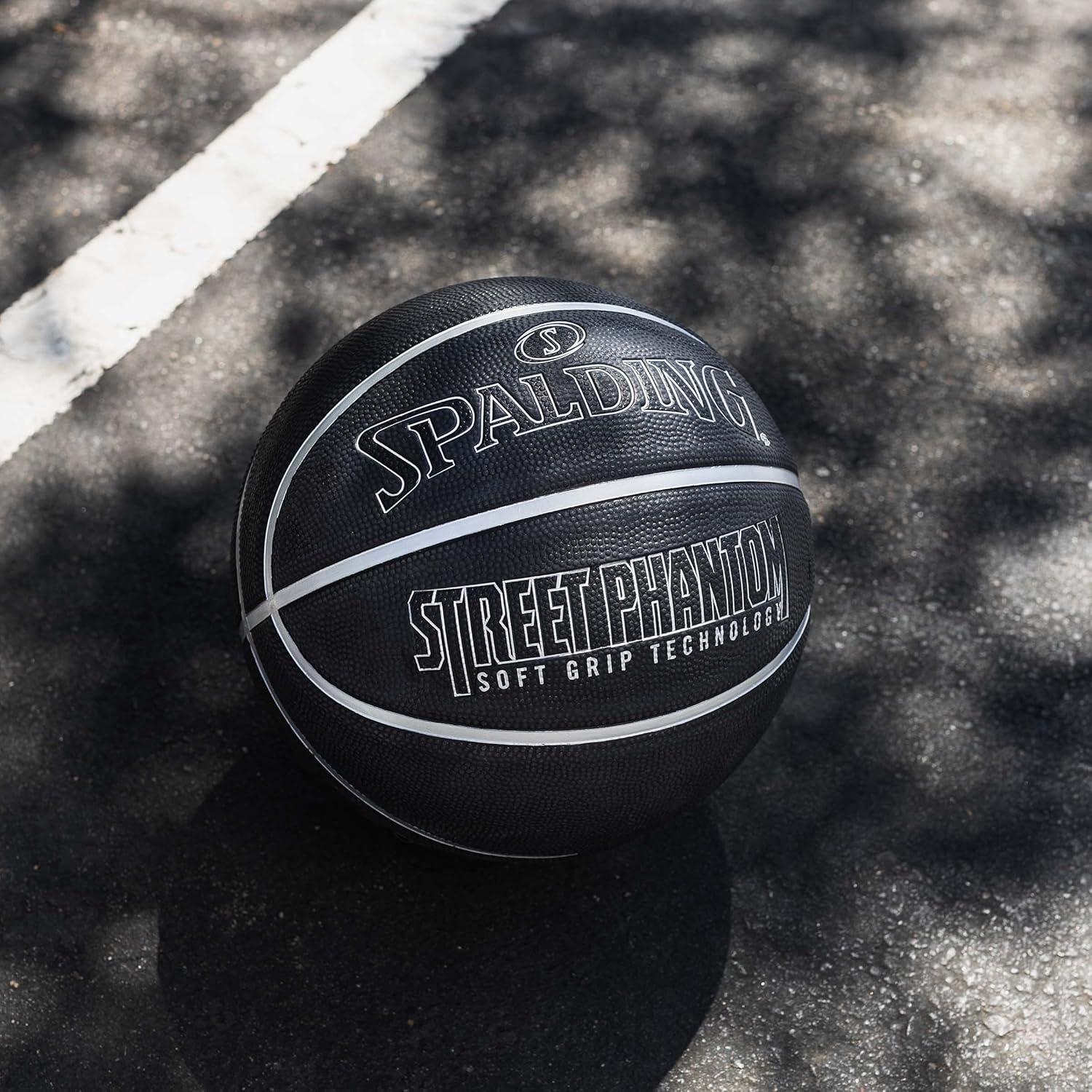 imageSpalding Outdoor Rubber Basketballs  Performance Rubber Cover Designed for Outdoor Play ColorsStreet Phantom  SilverBlack