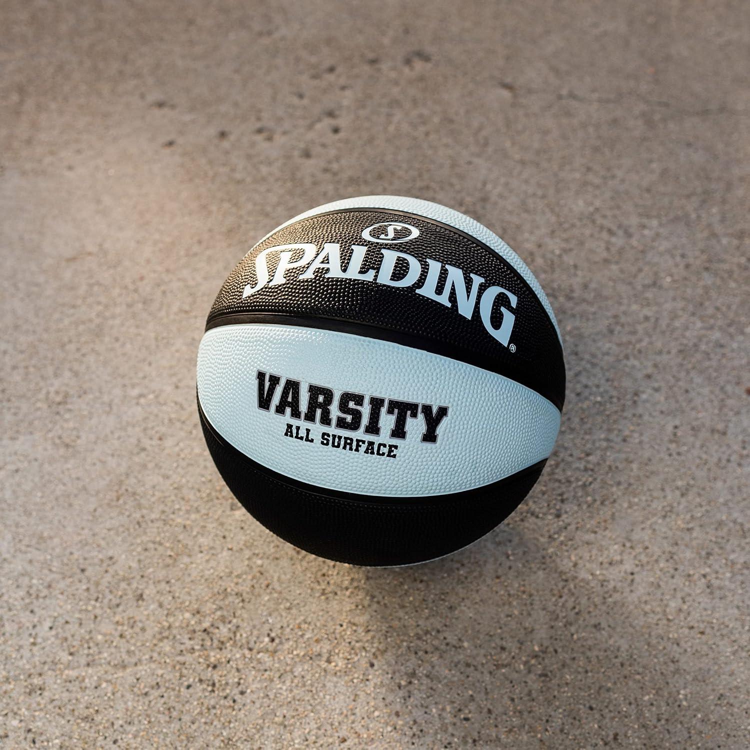 imageSpalding Outdoor Rubber Basketballs  Performance Rubber Cover Designed for Outdoor Play ColorsVarsity  BlackLight Blue