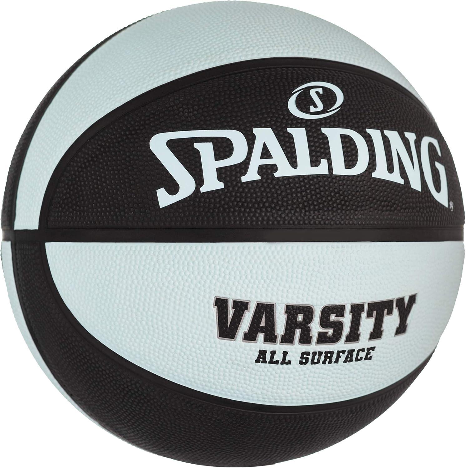 imageSpalding Outdoor Rubber Basketballs  Performance Rubber Cover Designed for Outdoor Play ColorsVarsity  BlackLight Blue