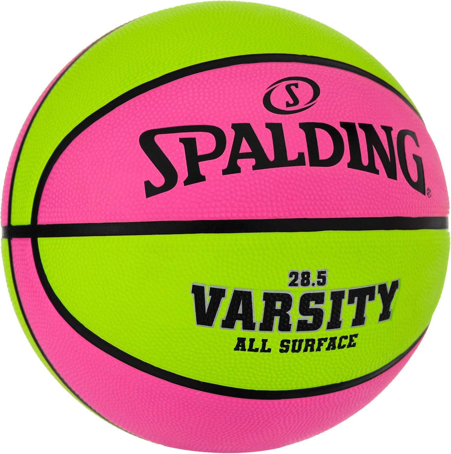 imageSpalding Outdoor Rubber Basketballs  Performance Rubber Cover Designed for Outdoor Play ColorsVarsity  PinkGreen