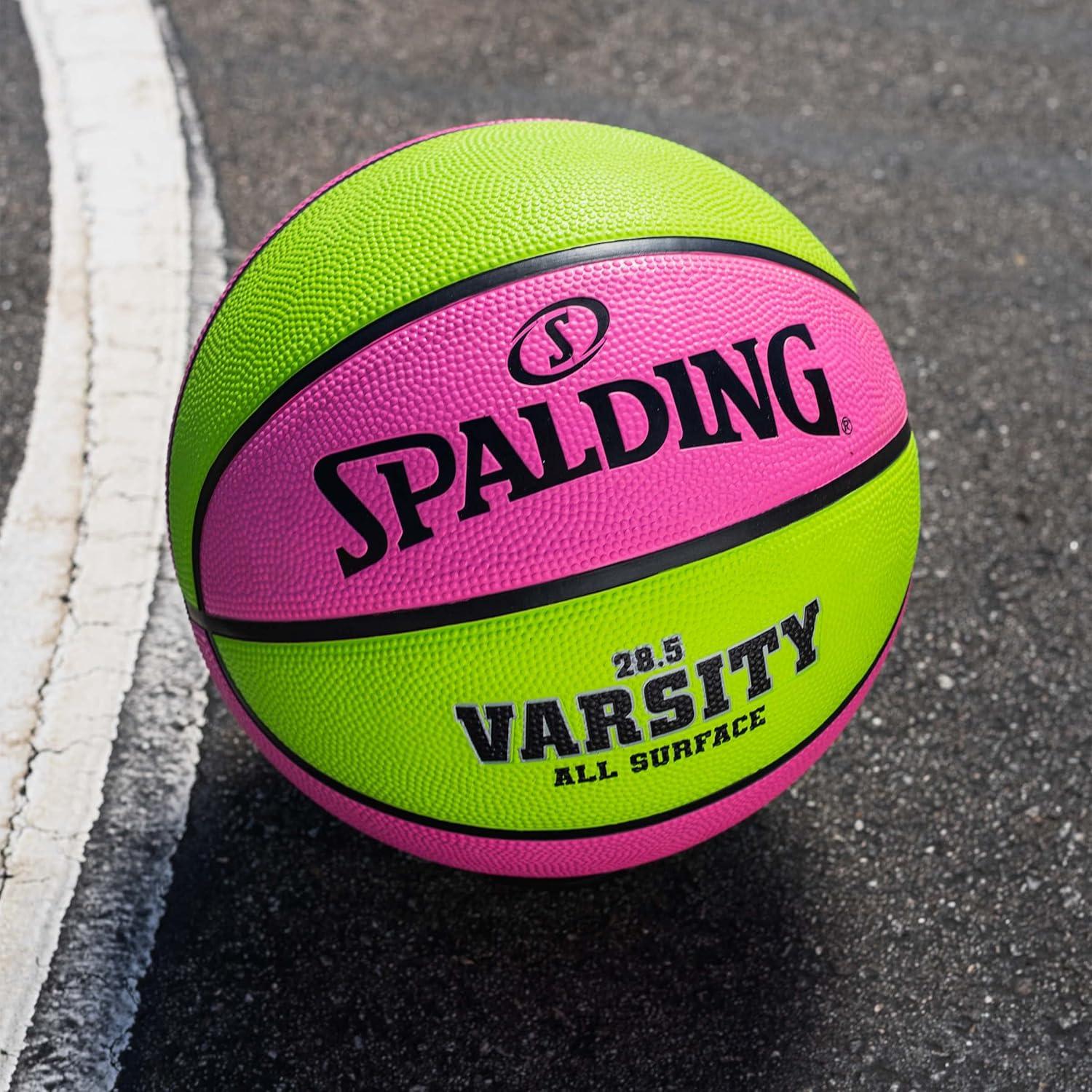 imageSpalding Outdoor Rubber Basketballs  Performance Rubber Cover Designed for Outdoor Play ColorsVarsity  PinkGreen