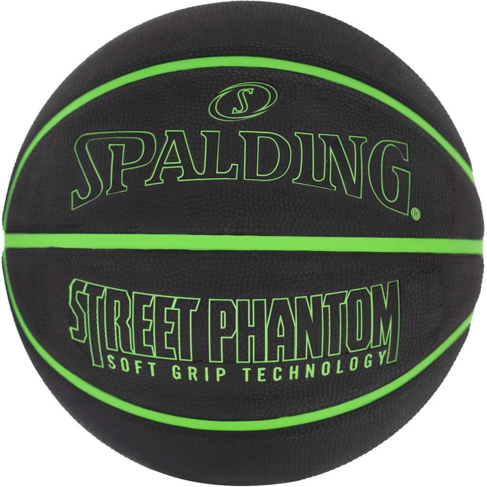 imageSpalding Outdoor Rubber Basketballs  Performance Rubber Cover Designed for Outdoor Play ColorsStreet Phantom  Neon GreenBlack