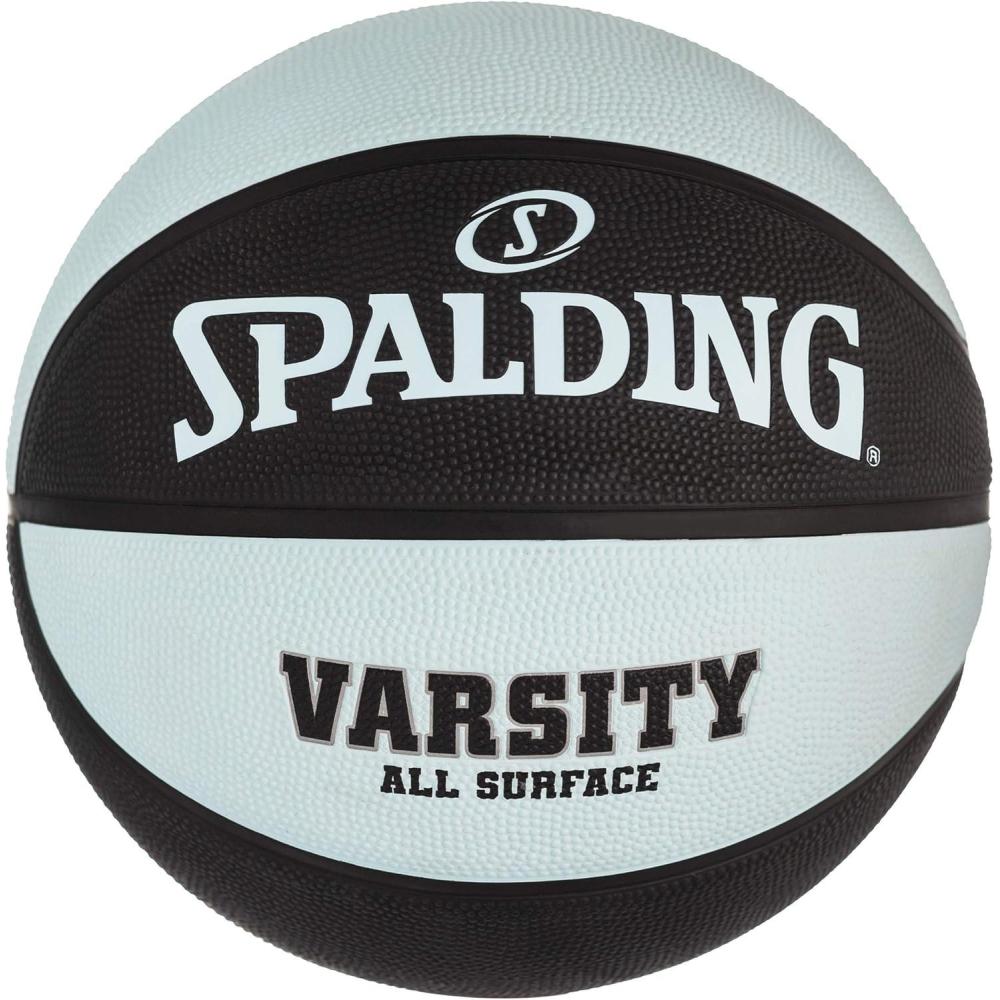 imageSpalding Outdoor Rubber Basketballs  Performance Rubber Cover Designed for Outdoor Play ColorsVarsity  BlackLight Blue