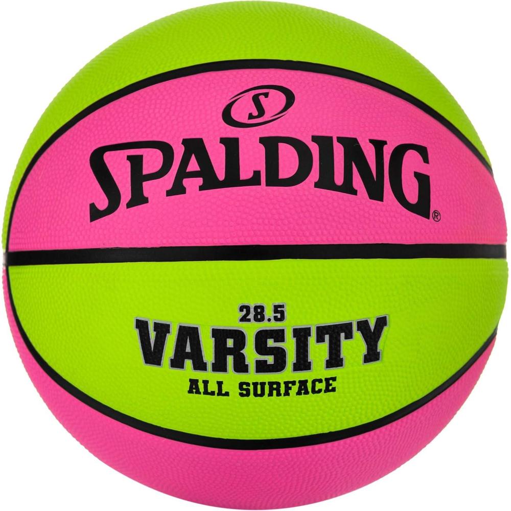 imageSpalding Outdoor Rubber Basketballs  Performance Rubber Cover Designed for Outdoor Play ColorsVarsity  PinkGreen