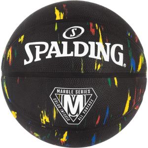 imageSpalding Outdoor Rubber Basketballs  Performance Rubber Cover Designed for Outdoor Play ColorsMarble  Black Multi Color