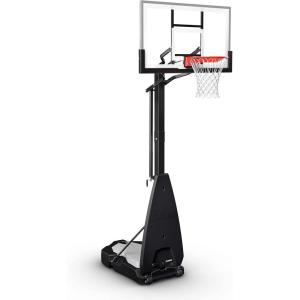 imageSpalding Ultimate Hybrid Portable Basketball Hoop  Adjustable Height from 75 to 10 in Infinite Increments  Arena Slam Breakaway Rim54  Glass Backboard  Black
