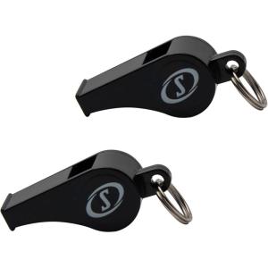 imageSpalding Sports Whistle with Lanyard  Ideal for Coaches Referees ampamp Officials  Available in Plastic or MetalPlastic  2 Pack  Black