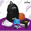 imageSpalding Basketball Backpack  Black Sports Bag with Ball ampamp Shoe Compartment Basketball Accessories BagBlack