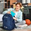 imageSpalding Basketball Backpack  Black Sports Bag with Ball ampamp Shoe Compartment Basketball Accessories BagBlue