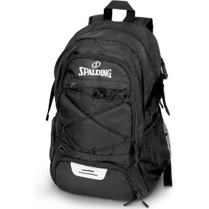 imageSpalding Basketball Backpack  Black Sports Bag with Ball ampamp Shoe Compartment Basketball Accessories BagBlack