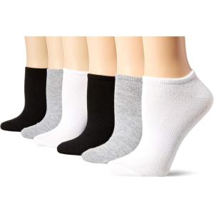 imageSpalding Womens 6 Pack Recycled No Show Grey Sock SZ 911 Shoe SZ 4105