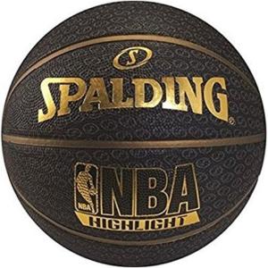 imageSpalding Fast S Highlight Rubber Basketball Size7 BlackGold