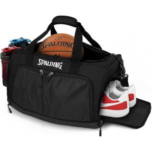 imageSpalding Sports Basketball Duffle Bag  Large Basketball Duffel Bag for Women and Men  Great for Workout and Travel  with Wet and Shoe Compartment  10 Durable Strong Zippered Pockets
