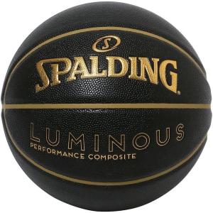 imageSpalding 77982J Basketball Luminous Synthetic Leather Black x Gold No 6 Ball