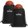 imageSpalding Drawstring Backpack Sports Bag  Black Waterproof Gym Bag  Cinch Sack with Separate Shoe and Ball Holder for Travel Basketball Sports 2 Pack2