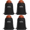 imageSpalding Drawstring Backpack Sports Bag  Black Waterproof Gym Bag  Cinch Sack with Separate Shoe and Ball Holder for Travel Basketball Sports 2 Pack4