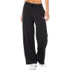 imageSpalding Womens Fleece Wide Leg Sweatpants with PocketsBlack